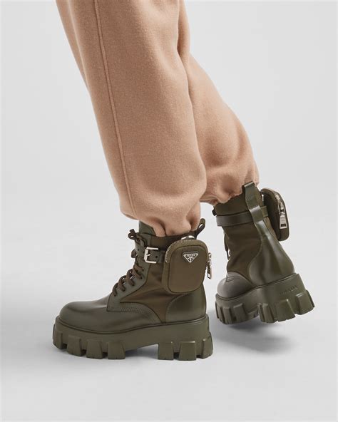 prada hiking boots green|prada nylon combat boots.